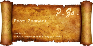 Paor Zsanett névjegykártya